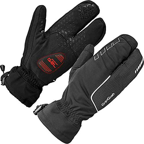 GripGrab Guantes de Ciclismo de Invierno Nórdico Cortavientos Impermeables Térmicos Acolchados 3 Dedos Táctiles