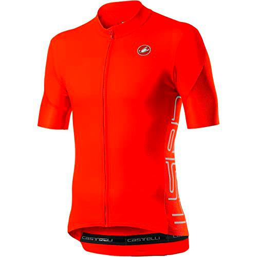 castelli ENTRATA V Jersey Camiseta, Hombre, Fiery Red, XXL