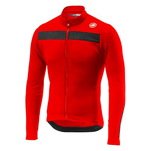 castelli Puro 3 Jersey FZ Camiseta, Hombre, Rojo y Negro, Medium