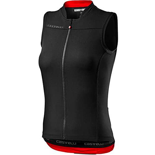 castelli Anima 3 Sleeveless Camiseta, Mujer, Light Black/Red, M