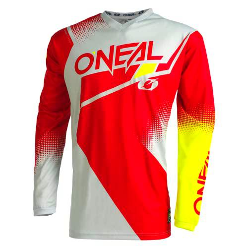 O'Neal Element Jersey SUÉTER, Unisex-Adult, Rojo/Gris/Amarillo Neon, L