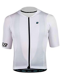 Biehler Signature³ Radtrikot Camiseta de Ciclismo, Blanco, S Hombre