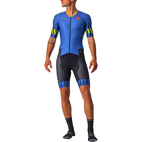 CASTELLI Free Sanremo SS Suit Body Cycling, Kobaltblau/elektischer Kalk