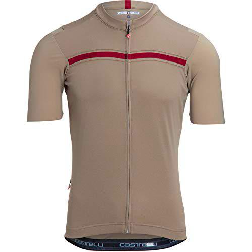 castelli Unlimited Jersey Camiseta, Hombre, Dark Sand/Burdeos, XS