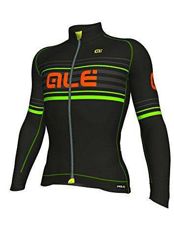 Ale Salita PRR Maillot Manga Larga, Hombre, Negro/Verde, S