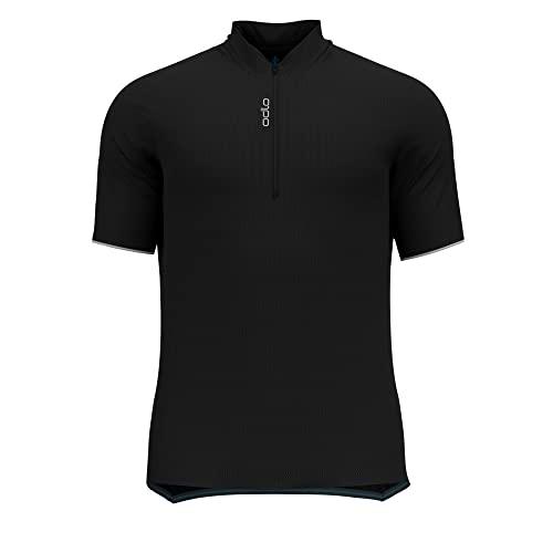 Odlo Men's Essential Half Zip Jersey, Black, S