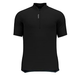 Odlo Men's Essential Half Zip Jersey, Black, L