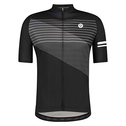 AGU Stripes Maillot Ciclismo Hombre Verano, Maillot de Ciclismo Transpirable de Manga Corta