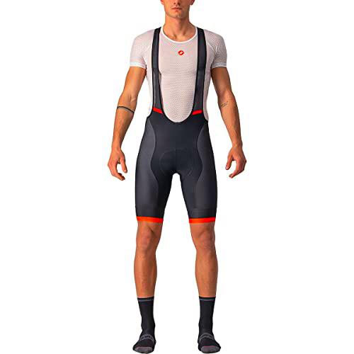 CASTELLI Competizione Kit Bib Pantalones Cortos, Schwarz/Feurig Rot, XS Hombre