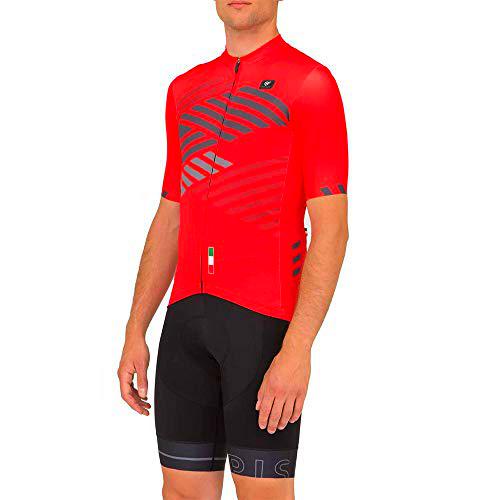 PISSEI Tempo Maillot, Hombre, Rojo/Gris, XS