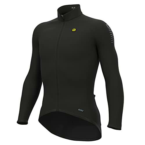 Alé Cycling R-ev1 Térmico Jersey de Manga Larga, Negro