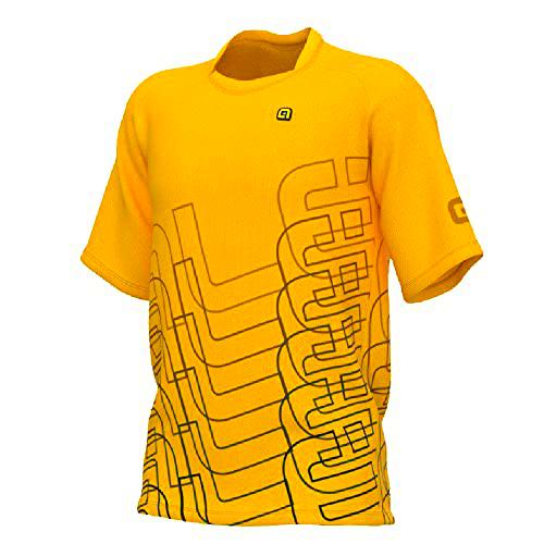 Alé Cycling MTB Visual Jersey de Manga Corta, Amarillo