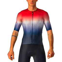 castelli Aero Race 6.0 Jersey Camiseta, Hombre, Savile Blue/Pro Red, X-Large