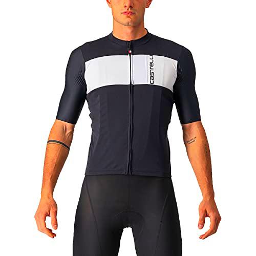 castelli Logo 7 Jersey Camiseta, Hombre, Light Black/Silver Gray-Ivory, L