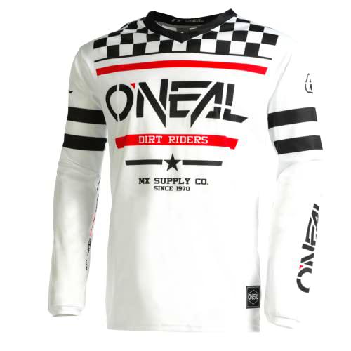 Oneal Element Squadron V.22 Maillot de Motocross (White/Black/Red,S)