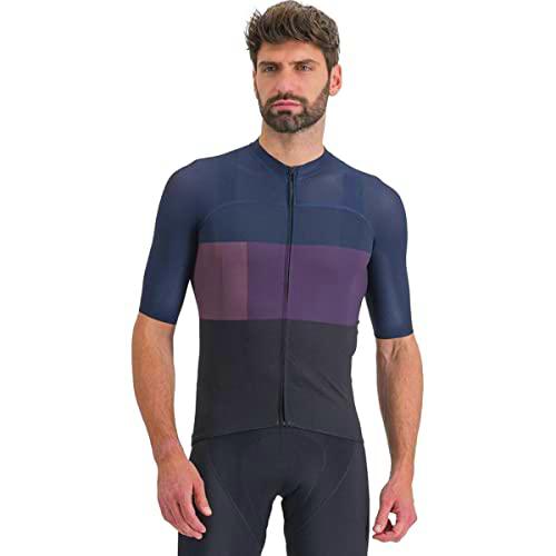 Sportful Snap Jersey T-Shirt, Black Galaxy Blue, L para Hombre