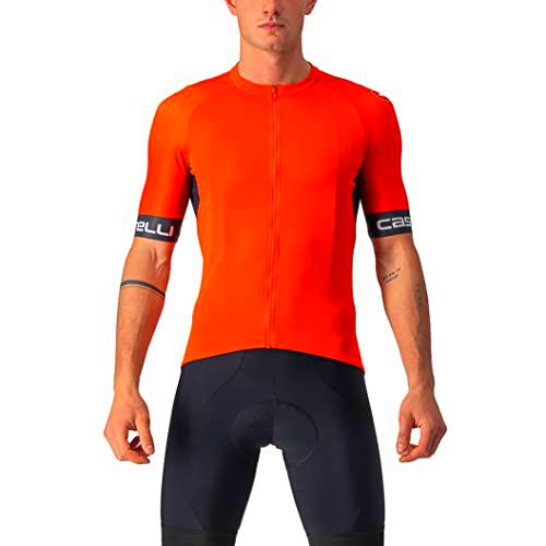 castelli Entrada Vi Jersey Camiseta, Hombre, Fiery Red/Dark Gray-Ivory, XX-Large