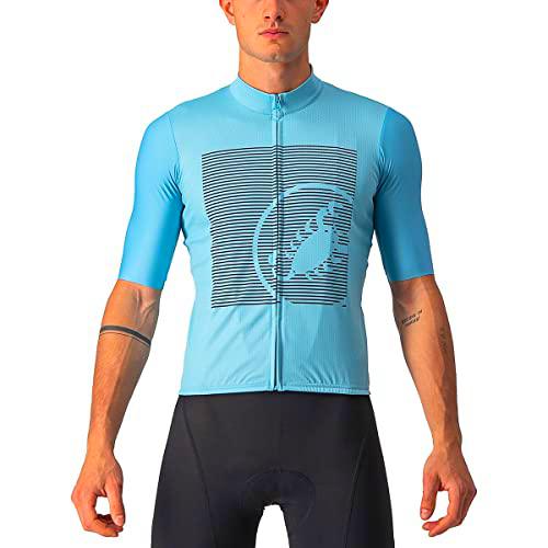 castelli Bagarre Jersey Camiseta, Hombre, Celeste/Savile Blue, X-Large