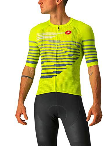 castelli Climber's 3.0 SL Jersey Camiseta, Hombre, Electric Lime/Blue, 3XL