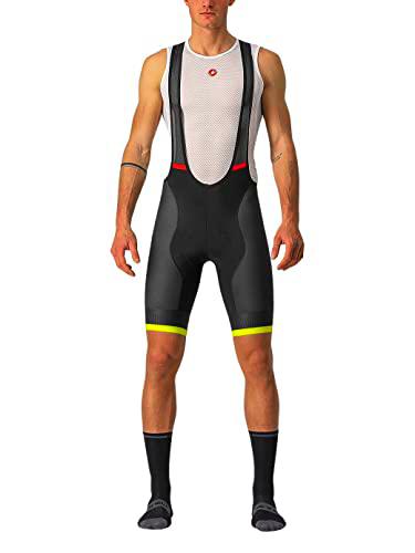 castelli COMPETIZIONE Kit Bib Shorts, Men's, Electric Lime/Black-Blue-Magen, S