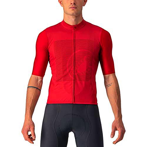 castelli Bagarre Jersey Camiseta, Hombre, Pro Red/Burde, X-Large