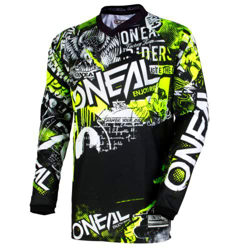 0006-803 - Oneal Element 2018 Attack Youth Motocross Jersey M Black Hi-Viz