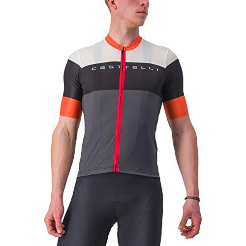 CASTELLI SEZIONE Jersey T-Shirt, Dark Gray/Black-Scarlet Ibis, XXL Men's