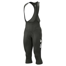 Alé Cycling Solid Winter Mallas con Peto 3/4, Negro/Blanco