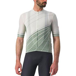 CASTELLI Speed Strada Jersey T-Shirt, Ivory/Defender Green, S Men's