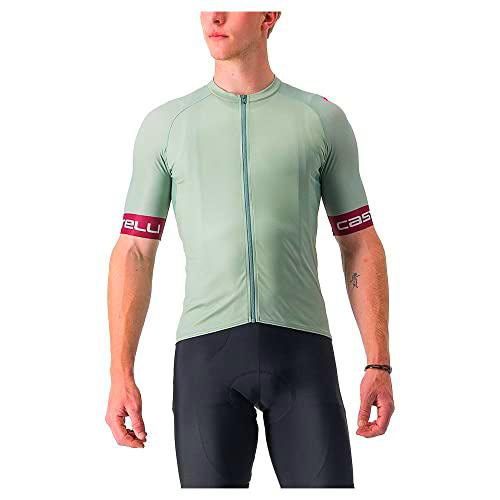 CASTELLI ENTRATA Vi Jersey T-Shirt, Defender Green/Bordeaux-Silver Gray, M Men's