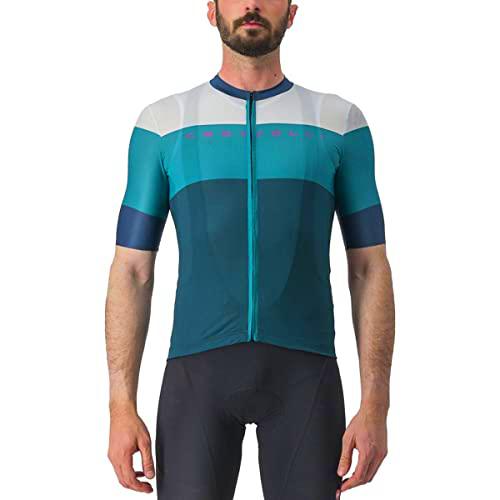 CASTELLI SEZIONE Jersey T-Shirt, Deep Teal/Quetzal Green, S Men's