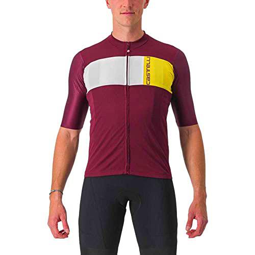 CASTELLI PROLOGO 7 Jersey T-Shirt, Bordeaux/Ivory-Passion Fruit, XS Men's