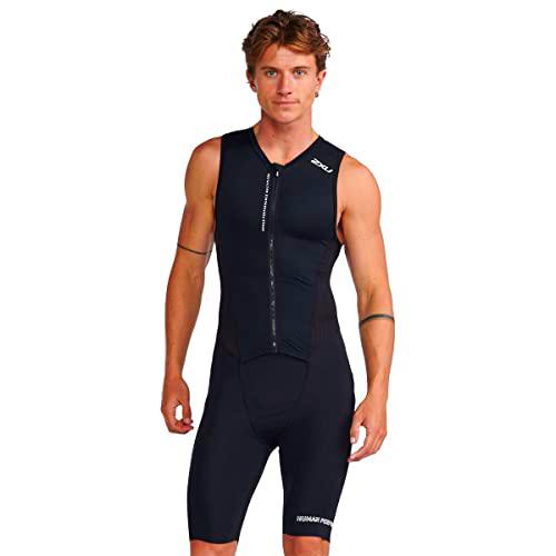 2XU Trisuit con Cremallera Frontal Aero, Negro/Blanco