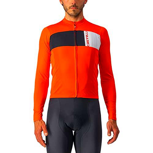 CASTELLI Prologo 7 LS Jrs Sudadera, Feuriger Rot/Helles Schwarz-Ivory