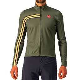 CASTELLI 4522500-075 Unlimited TH Jersey Sweatshirt Hombre Military Green/Goldenrod Tamaño XXL