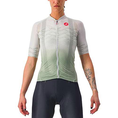 CASTELLI Climber's 2.0 W Jersey T-Shirt, Moon Gray/Defender Green, L Women's