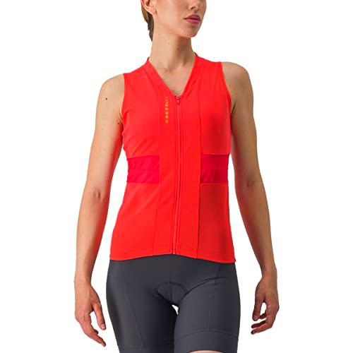 CASTELLI Anima 4 Sleeveless T-Shirt, Hibiscus/Soft Orange, XS Women's