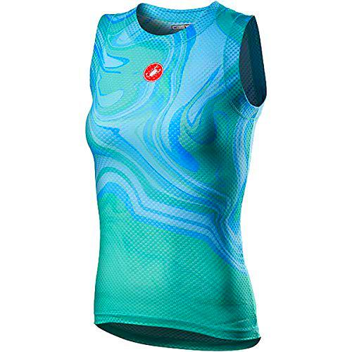 castelli Pro Mesh W S.Less Camiseta, Mujer, Azul Celeste, X-Large