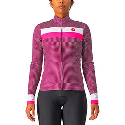 CASTELLI VOLARE LS Jersey Sweatshirt, Cyclamen/White-Pink Fluo, S Women's