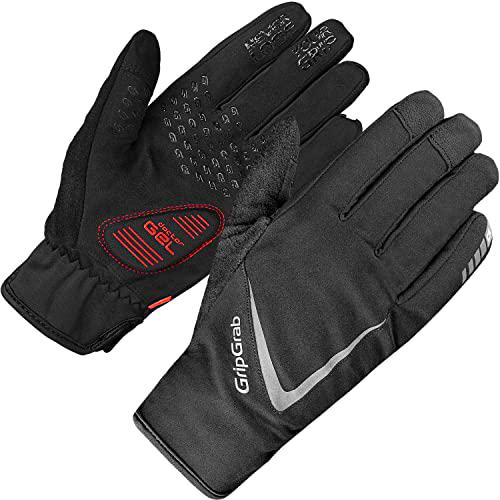 GripGrab Cloudburst Waterproof Midseason Thermal Full Finger Cycling Gloves-Padded Touchscreen-Compatible-Black