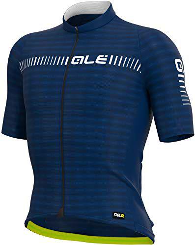 Ale Hombre Green Road - Camiseta de ciclismo, azul, XXL