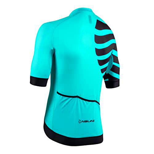 NALINI Bass TRIPES Jersey T-Shirt, Sardinian Turquoise/Black, 3XL Men's