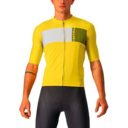 CASTELLI PROLOGO 7 Jersey T-Shirt, Passion Fruit/Ivory-Avocado Green, XS Men's