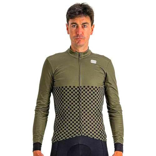 Sportful 1123517-276 Checkmate TH Jersey Sweatshirt Hombre Cedar Olive Green Tamaño XL