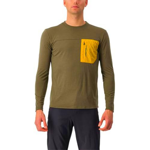 CASTELLI 4522506-304 UNLTD Merino LS Sweatshirt Hombre Tarmac/Goldenrod Tamaño XXL