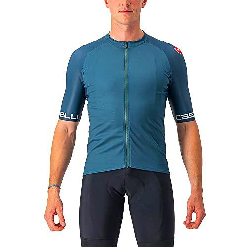 CASTELLI ENTRATA Vi Jersey T-Shirt, Deep Teal/Quetzal Green-Silver Gray, S Men's