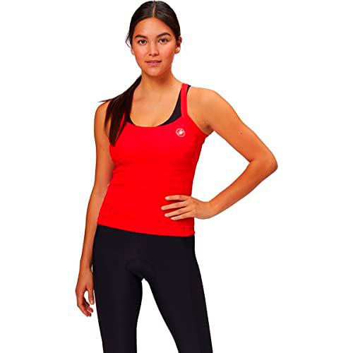 castelli PROMESSA Jacquard BAVETTE Top Camiseta, Mujer, Rojo, S