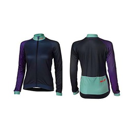 XLC Race Trikot Mangas largas para Mujer, Azul Oscuro/Blanco/Rojo, S