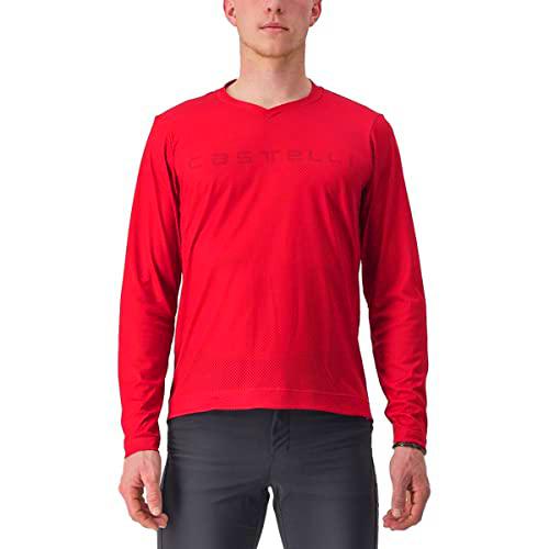 CASTELLI Trail Tech Longsleeve tee 2 T-Shirt, Dark Red, XL Men's