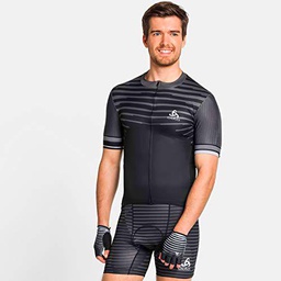 Odlo Stehkragen S/S Full Reißverschluss Zeroweight Camiseta para Hombre Graphit-Ovillo de Lana